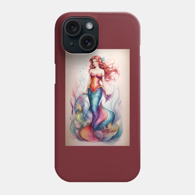 Colorful Rainbow Inspired Mermaid Phone Case by MGRCLimon