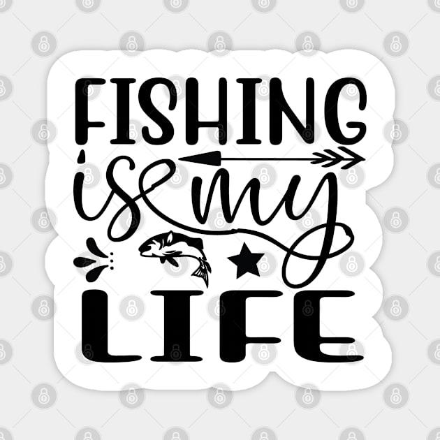 Wishing I Was Fishing - Less Talk More Fishing - Gift For Fishing Lovers, Fisherman - Black And White Simple Font Magnet by Famgift