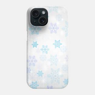 Blue and purple snowflakes in winter - simple design Phone Case