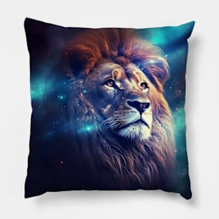 Lion Wild Animal Majestic Wilderness Surrealist Pillow