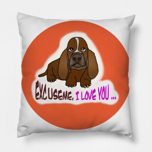 excuse me i love you beagle Pillow