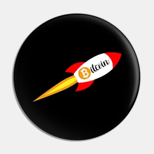 Bitcoin Rocket - Funny Cryptocurrency Investor Crypto Trader Pin