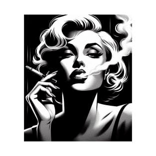 noir woman smoking T-Shirt