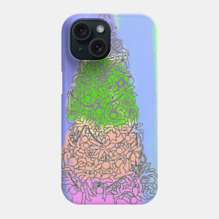 Colorful watercolor Christmas tree art Phone Case