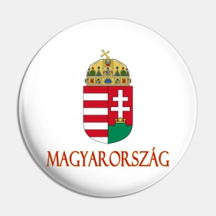 Hungary - Coat of Arms Design (Hungarian Text) Pin