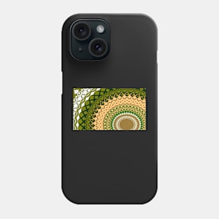 Mandala print, military green colors Phone Case