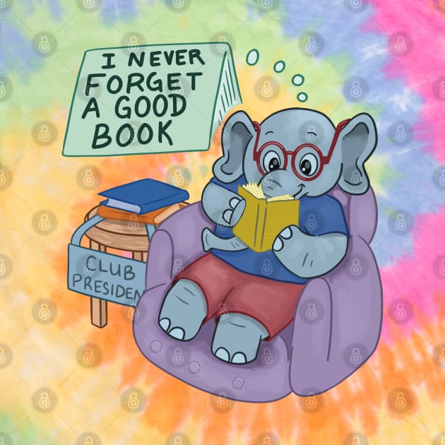 Book Club President Elephant by Character Alley