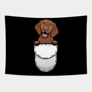 Funny Vizsla Pocket Dog Tapestry