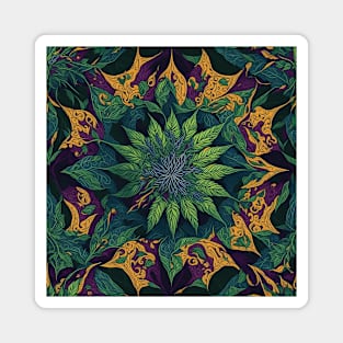 Stoner Weed Leaf Mandala Psychedelic Pattern Magnet