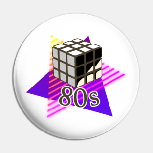 Retro 80s rubiks cube Pin