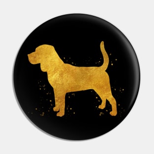 Beagle dog golden art Pin