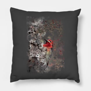 impressinistic woodpecker Pillow