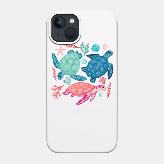 Paradise Beach Turtles - Turtle - Phone Case