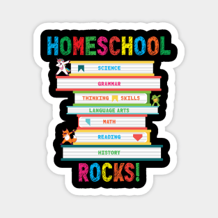 Homeschool Rocks Dabbing Unicorn Fox Turtle Education Books Magnet