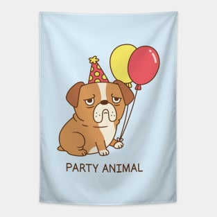 Funny Grumpy Bulldog Party Animal Tapestry