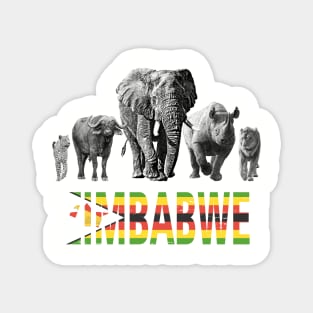 Zimbabwe Wildlife Big Five for Zimbabwe Safari Fans Magnet