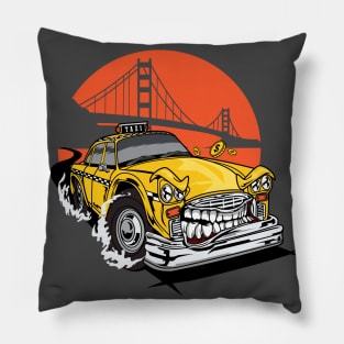 TAXI CAR MONSTER Pillow