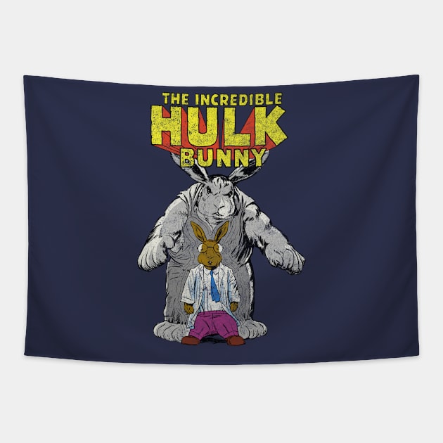 Hulk bunny - retro Tapestry by ThirteenthFloor