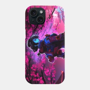 Sakura Female Cyberpunk Samurai Cherry Blossoms Phone Case