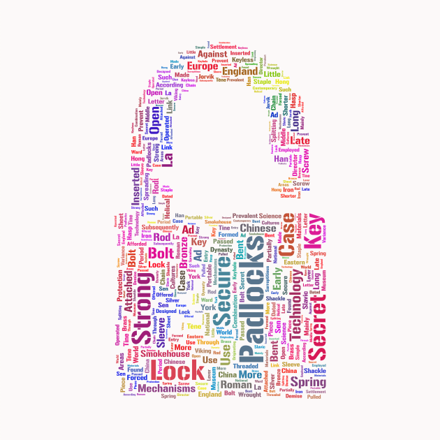 Padlock Secure Silhouette Shape Text Word Cloud by Cubebox