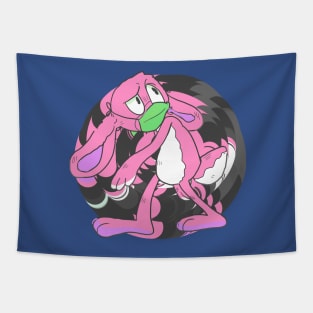 Masked RABBIT pink Tapestry