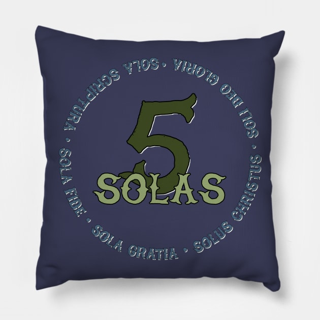 5 Solas of the Reformation Pillow by AlondraHanley