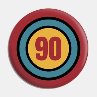 The number 90 - ninety - ninetieth - 90th Pin