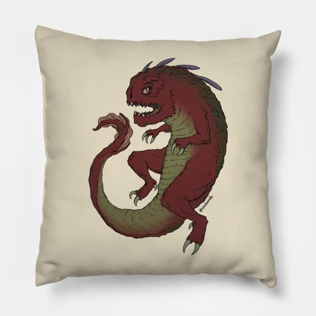 Amphibious dragon Pillow by archvinde