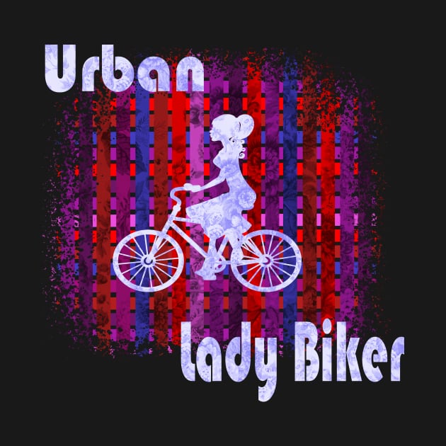 Urban Lady Biker T Shirt Vintage Girl Driving A Bike by Jakavonis