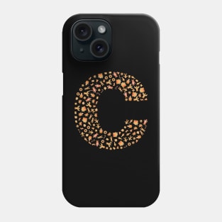 Letter C Initial Christmas Decorations Gingerbread Phone Case