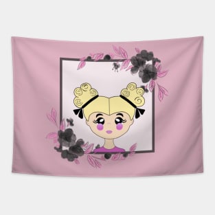 GIRL Power Pretty Woman Pink Floral Tapestry