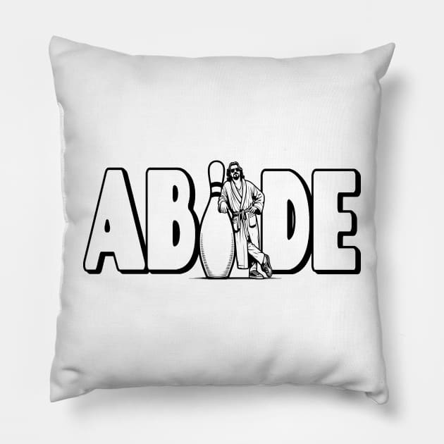 Abide The Dude Lebowski Bowling Pin Graphic Pillow by GIANTSTEPDESIGN