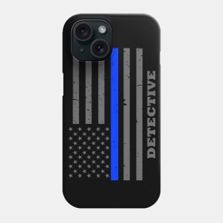 Police Detective Thin Blue Line Flag Phone Case