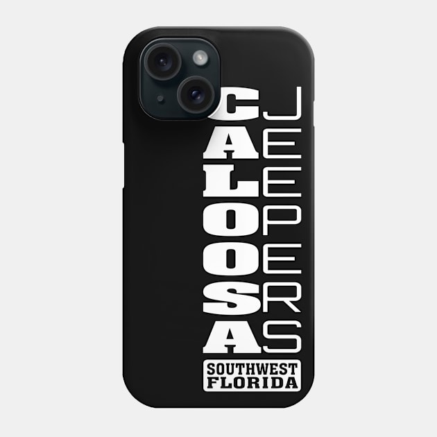 White Vertical Logo Phone Case by Caloosa Jeepers 