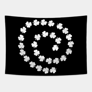 White Shamrock Spiral St Patricks Day Tapestry