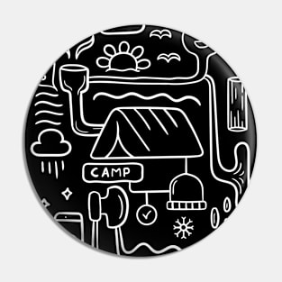 Camping Doodle Pin