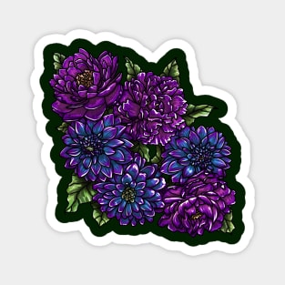 Bi Dahlias and Peonies Magnet