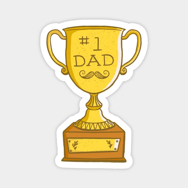 Number One Dad Trophy Magnet by Carabara Designs