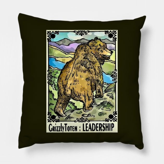 Grizzled Totem Leadership Pillow by ArtisticEnvironments