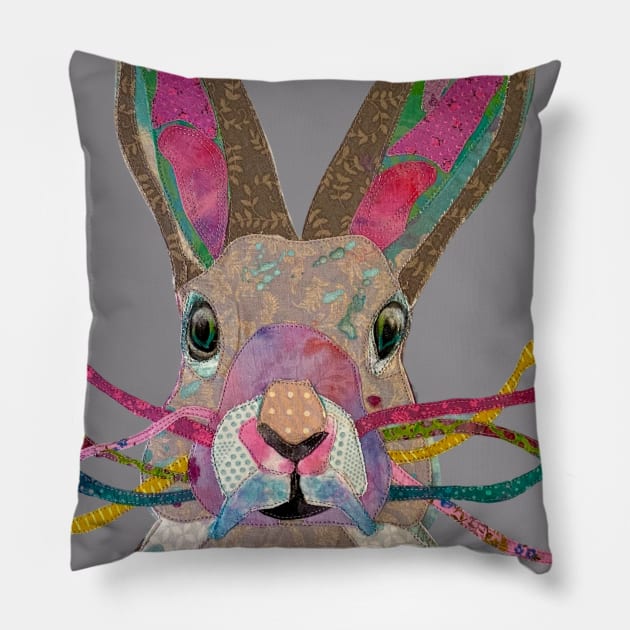 Alice's Rabbit Pillow by karenpaytonart