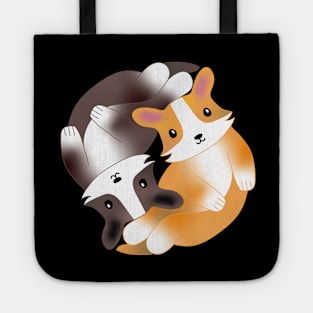 Kawaii Aesthetic Yin Yang Corgi Balance Symbol Tote