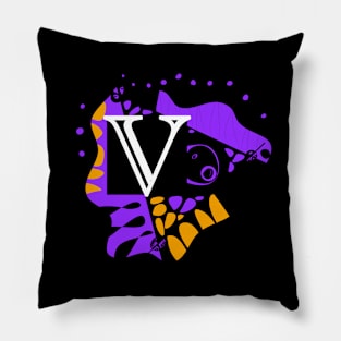 Mazipoodles Bird’s Nest - Personalized Initial Letter V Pillow