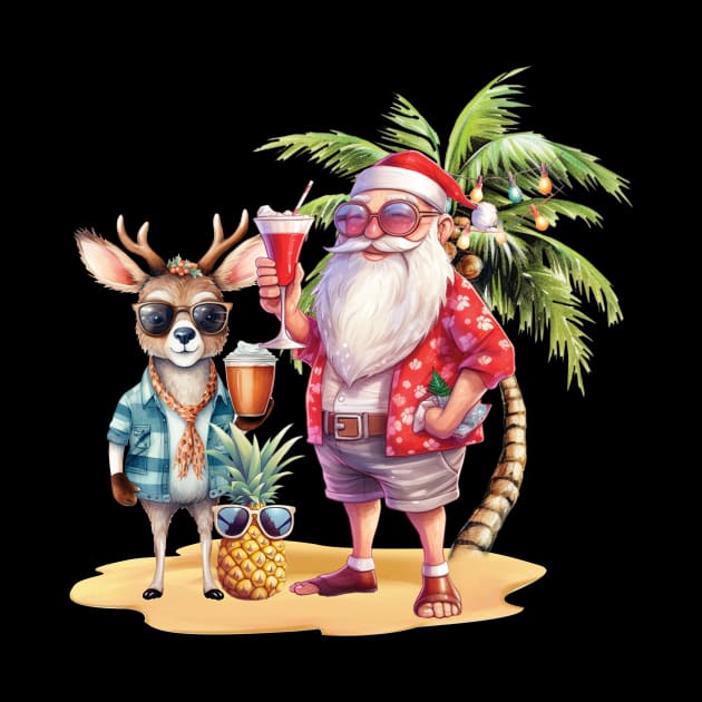 Christmas in July Santa Hawaiian Summer by AWESOME ART