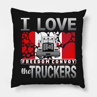 FREEDOM CONVOY CANADA TRUCKERS FOR FREEDOM WE LOVE YOU TRUCKERS GRAY LETTERS Pillow