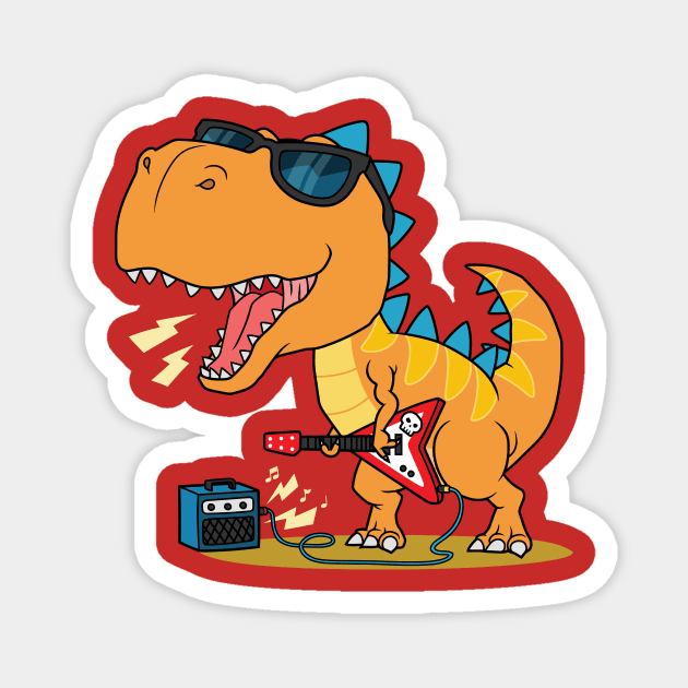 Rock Star T-Rex Magnet by WorldDinosaurs