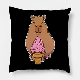 Capybara Strawberry Ice Cream Cone Pillow