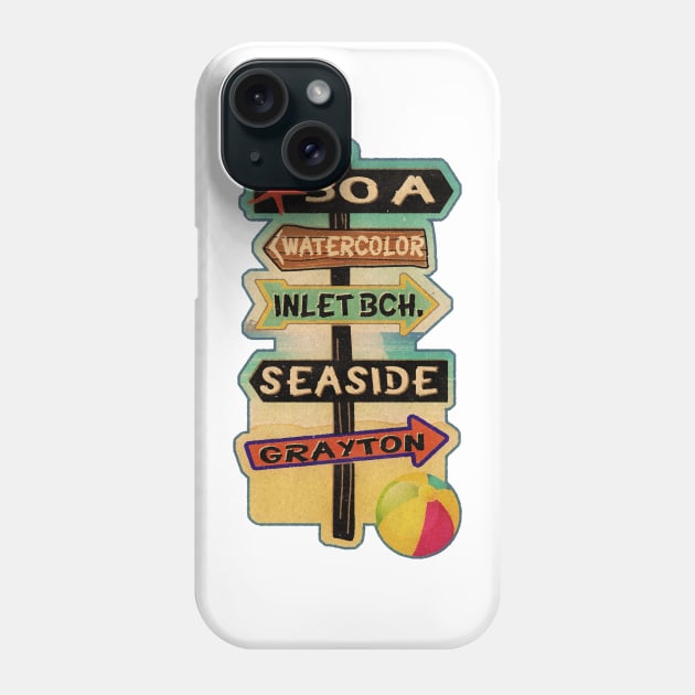 30 A Florida Walton County Watercolor Inlet Beach Seaside Grayton Beach Phone Case by TravelTime