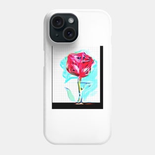 Rose on the Grid Flor Phone Case