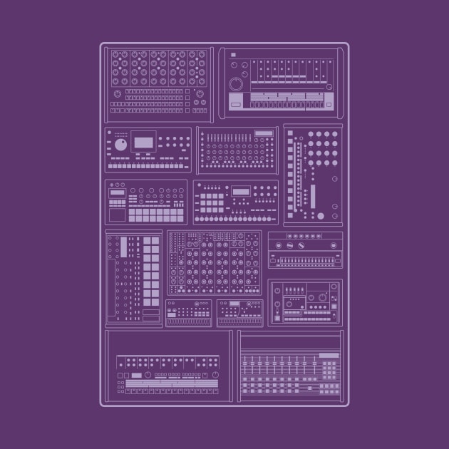 Electronic Musician Drum Machine Synth Collector Purple by Atomic Malibu