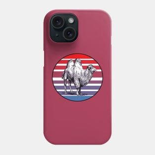 Retro Style Sunset With Artistic Bactrian Camel Phone Case